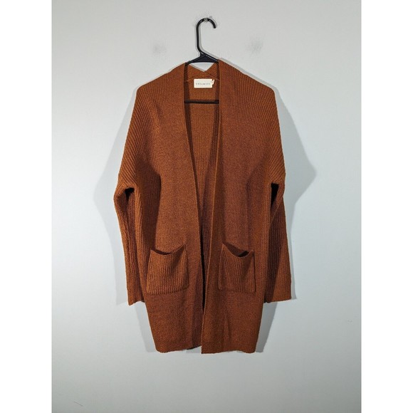 Dreamers Sweaters - Dreamers EUC Brown Long Sleeve Open Front Knit Cardigan Women Size M/L